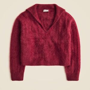 J. Crew Brushed Cashmere cropped V-neck sweater